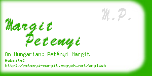 margit petenyi business card