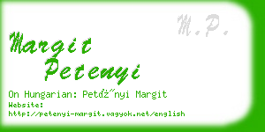 margit petenyi business card